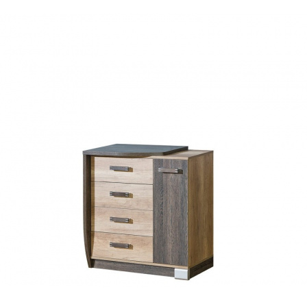 Systém "ROMERO" R14 (Komoda D 4S) - Strana: L; Barva: arusha Systém "ROMERO" R14 (Komoda D 4S) - Strana: L; Barva: arusha