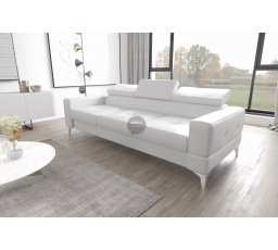 Sofa TOSCANIA III 250 cm přírodní kůže - bílá kůže