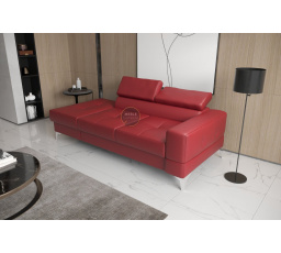 Sofa TOSCANIA II lenoška 205 cm přírodní kůže - červená kůže, levá strana