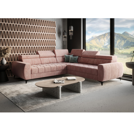 Rohová sedací souprava PORTO MAX 255X255 cm - pravá, růžová