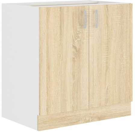 Dolní skřínka SARA - 80 D 2F BB, Bílá / Dub Sonoma