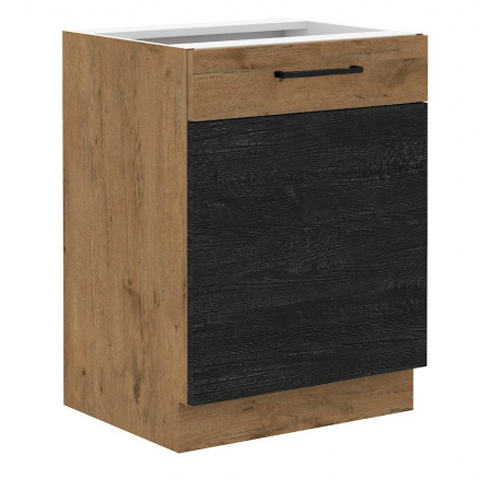 Kuchyňská skříňka Vega 60 D 1F dub lancelot/dark wood