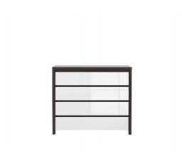 Komoda KASPIAN KOM4S wenge/bílý vysoký lesk