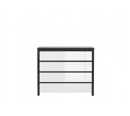 Komoda KASPIAN KOM4S wenge/bílý vysoký lesk