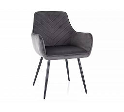 Jídelní židle FIG VELVET, Šedá Bluvel 14/Černá