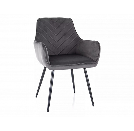 Jídelní židle FIG VELVET, Šedá Bluvel 14/Černá