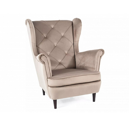 Křeslo LADY VELVET, Béžový Bluvel 40/Wenge