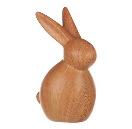 Zajíc keramický, dřevěný styl.