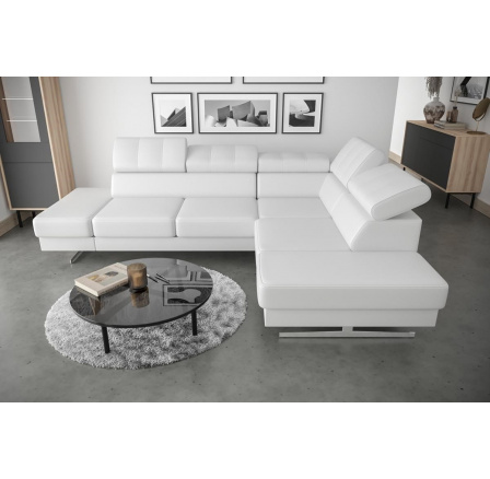 Rohová sedací souprava EMPORIO 225X300 - pravá, Eko kůže bílá Rohová sedací souprava EMPORIO 225X300 - pravá, Eko kůže bílá