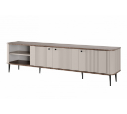 TV skříňka Vesper 3D 187 cm - kašmír / ořech / černé nohy