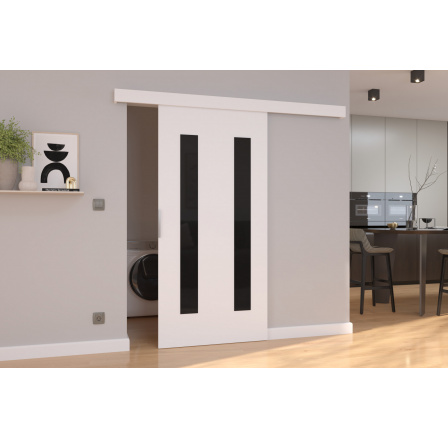 Posuvné dveře na stěnu HERS 86 White+Black Lacobel