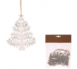 Stromečky na pověšení - dřevo, bílé, cena za balení (8 ks)