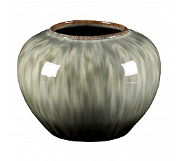 Váza keramická - zaoblená, 20 cm, šedá