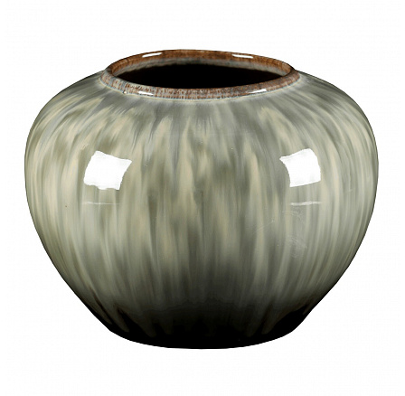 Váza keramická - zaoblená, 20 cm, šedá