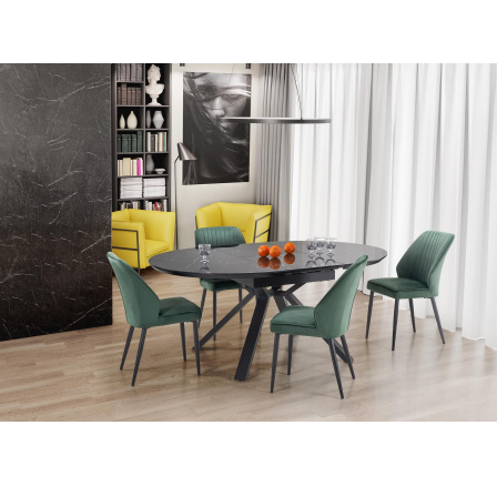 Jídelní stůl VERTIGO, efekt černého mramoru/černá
