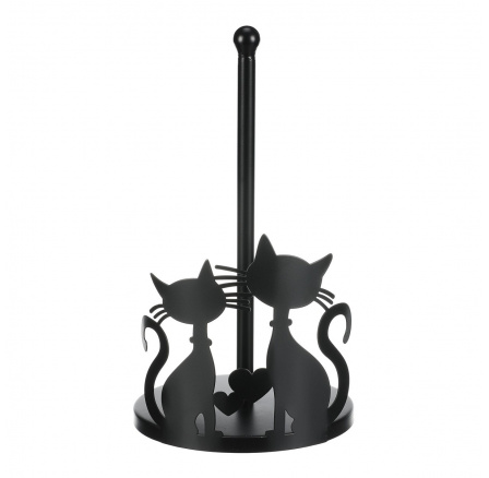 Stojan na papírové utěrky - kočky, kov, černý