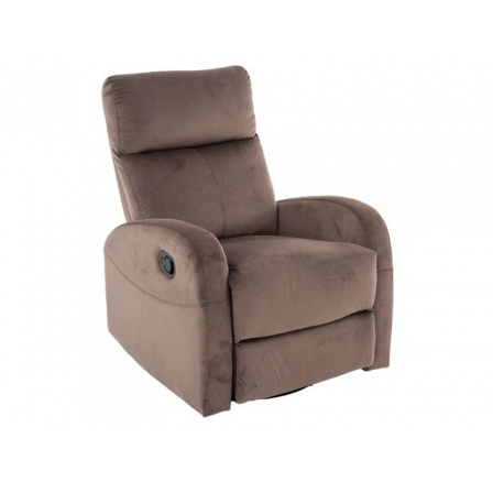Polohovací otočné křeslo OLIMP VELVET, Cappuccino Bluvel 38