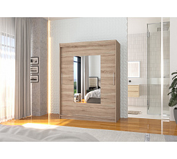 Posuvná skříň se zrcadlem DORRIGO 150 Truffle+Truffle