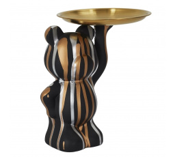 Figurka Deco Bear s černým podnosem