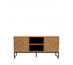 RTV skříň SWEN přírodní s kovovými nohami 120x38x60 cm ALL 849720