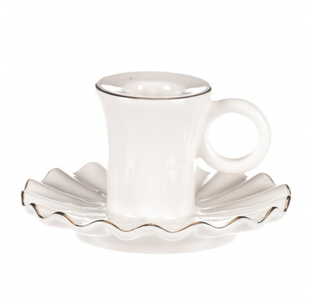 Svícen na kónickou svíčku, porcelánový.