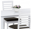 Jídelní set s 4 židlemi, 120x75x75cm, masiv, bílá, AUT-4000 WT