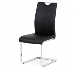 Jídelní židle, černá, ekokůže, DCL-411 BK