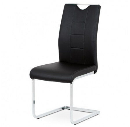 Jídelní židle, černá, ekokůže, DCL-411 BK