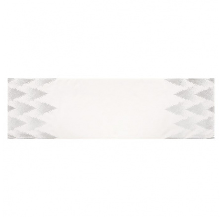 Běhoun - stříbrné stromky, 100 % polyester, 40 x 150 cm