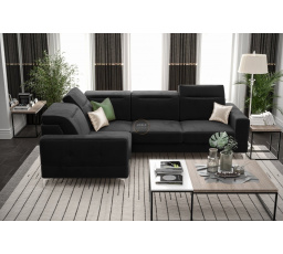 Rohová sedací souprava MALIBU 250X180 cm - černá , levá