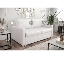 Sofa s funkcí spaní AVANTI IV 187cm - přírodní kůže - bílá kůže