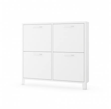 Kovová úzká bílá skříňka na boty SHIRLEY 960 x 900 x 170 mm