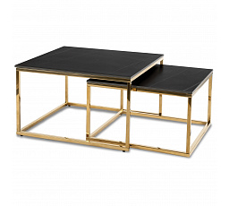 Sada keramických stolků TENOR Černý mramor/ Zlatý