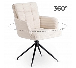 Otočná židle AKITA Krémová Manšestrová