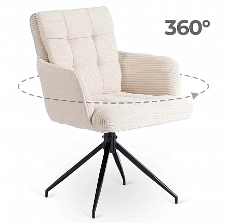 Otočná židle AKITA Krémová Manšestrová