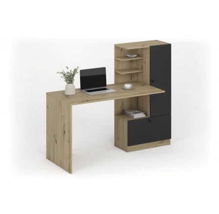 HOBAS psací stůl, dub artisan / černý