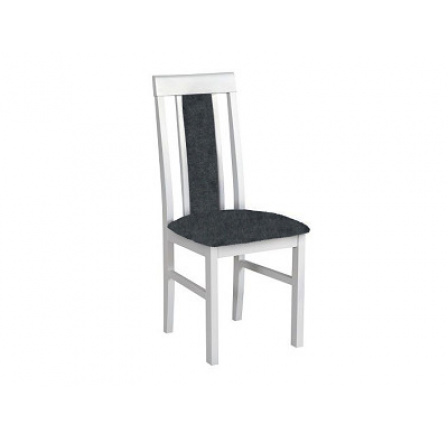 NIEL 2 - jídelní židle (NILO 2) - dřevo bílá /látka šedohnědá 12X - kolekce "DRE" (K150-Z)
