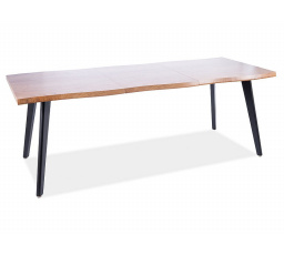 Jídelní stůl FRESNO, Dub Artisan/Černý mat, 150(210)x90 cm