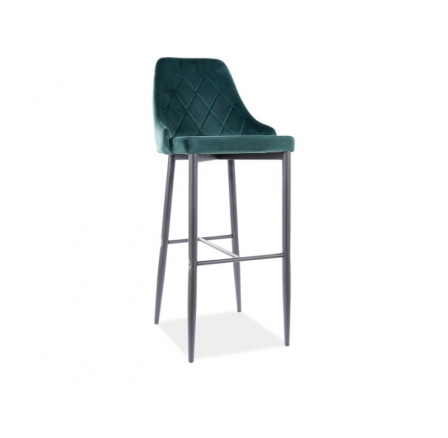 Barová židle TRIX B Velvet H-1, černá/zelený Bluvel 78