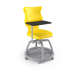 Židle studentská s úložným prostorem Plus velikost 6, Žlutá/Šedá 