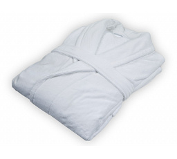 Velurový župan bílý XL