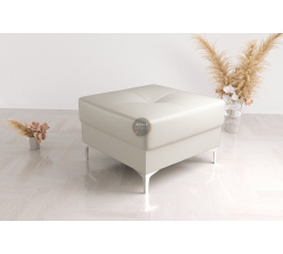 Taburet  ORION TOSCANIA 55x55  cm přírodní kůže - bílá kůže