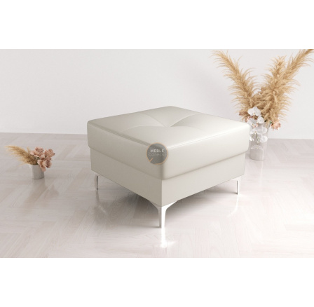 Taburet ORION TOSCANIA 55x55 cm přírodní kůže - bílá kůže Taburet ORION TOSCANIA 55x55 cm přírodní kůže - bílá kůže