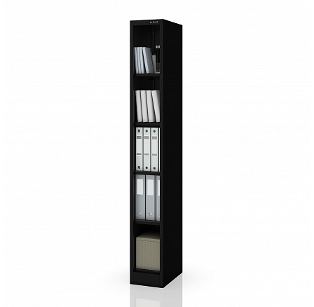 Úzký kovový regál, archivační na dokumenty černý: TIM 250 x 1850 x 400 mm Úzký kovový regál, archivační na dokumenty černý: TIM 250 x 1850 x 400 mm