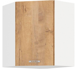 Horní rohová skřínka SARA - 58x58 GN-72 1F, Bílá / Dub Lefkas