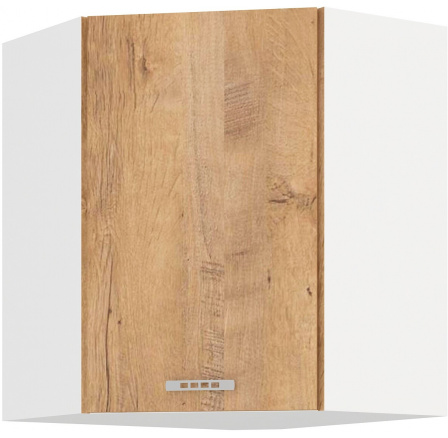 Horní rohová skřínka SARA - 58x58 GN-72 1F, Bílá / Dub Lefkas