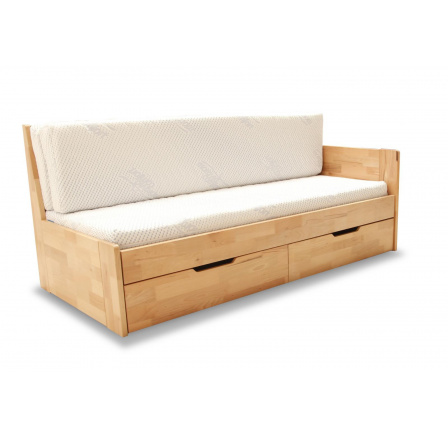 Dřevěná rozkládací postel Duette B sonoma
