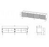 TV komoda ONDA 4D, zelená / dub artisan