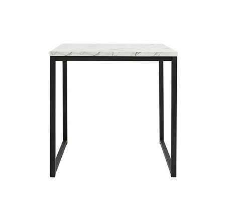 stolek AROZ LAW/50 mramor carrara bílý/černý kovový rám