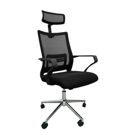 THESOS (MCA022) ČERNÁ - kancelářské křeslo-chromový kříž - TW-32/TW51 černá MESH (DD) CH19*** THESOS (MCA022) ČERNÁ - kancelářské křeslo-chromový kříž - TW-32/TW51 černá MESH (DD) CH19***